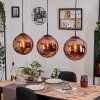 Gastor hanging light, globe light, pendant light coppery, 3-light sources