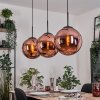 Gastor hanging light, globe light, pendant light coppery, 3-light sources