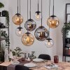 Gastor hanging light, globe light, pendant light Amber, clear, Smoke-coloured, 8-light sources