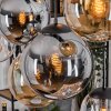 Gastor hanging light, globe light, pendant light Amber, clear, Smoke-coloured, 8-light sources