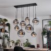 Gastor hanging light, globe light, pendant light clear, Smoke-coloured, 8-light sources