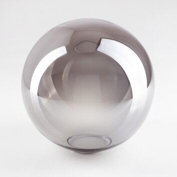 Lamp shade made of glass  Gastor replacement glass, spare part 15 cm Smoke-coloured