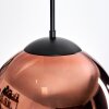 Gastor hanging light, globe light, pendant light 30 cm clear, coppery, 1-light source