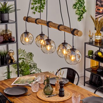 Ripoll hanging light, globe light, pendant light Ecru, black, 5-light sources