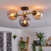 Gastor ceiling light, globe light 42 cm gold, black, 3-light sources
