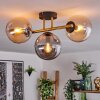 Gastor ceiling light, globe light 42 cm gold, black, 3-light sources