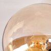 Gastor ceiling light, globe light 42 cm gold, black, 3-light sources