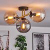 Gastor ceiling light, globe light 42 cm gold, black, 3-light sources