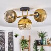 Koyoto ceiling light, globe light 30 cm gold, black, 3-light sources
