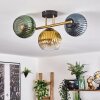 Koyoto ceiling light, globe light 30 cm gold, black, 3-light sources