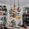 Gastor hanging light, globe light, pendant light Amber, Smoke-coloured, 6-light sources