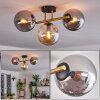Gastor ceiling light, globe light 42 cm gold, black, 3-light sources