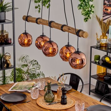 Ripoll hanging light, globe light, pendant light Ecru, black, 5-light sources