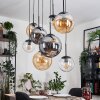 Gastor hanging light, globe light, pendant light Amber, clear, Smoke-coloured, 8-light sources