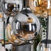 Gastor hanging light, globe light, pendant light Amber, clear, Smoke-coloured, 8-light sources
