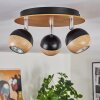 Haldor ceiling light, ceiling spotlight brown, chrome, black, 3-light sources