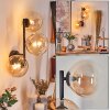 Chehalis globe light, wall light 33 cm Amber, clear, 3-light sources