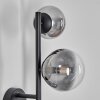 Chehalis globe light, wall light 23 cm chrome, clear, Smoke-coloured, 3-light sources