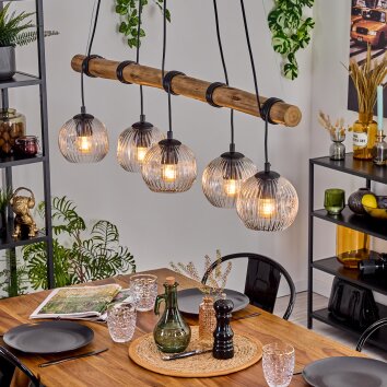 Ripoll hanging light, globe light, pendant light Ecru, black, 5-light sources