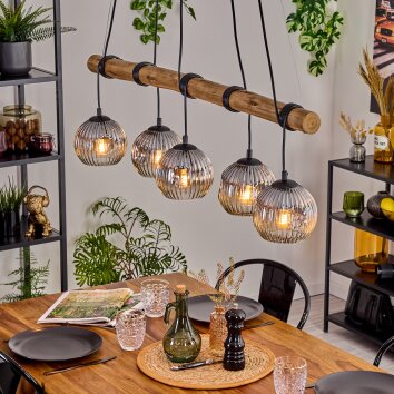 Ripoll hanging light, globe light, pendant light Ecru, black, 5-light sources