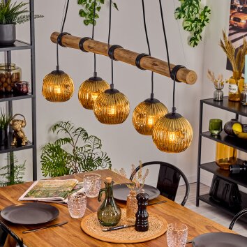 Ripoll hanging light, globe light, pendant light Ecru, black, 5-light sources