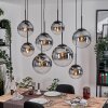 Gastor hanging light, globe light, pendant light clear, Smoke-coloured, 8-light sources