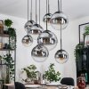 Gastor hanging light, globe light, pendant light clear, Smoke-coloured, 8-light sources