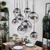 Gastor hanging light, globe light, pendant light clear, Smoke-coloured, 8-light sources