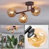 Chehalis ceiling light, globe light Amber, 3-light sources