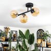 Chehalis ceiling light, globe light Amber, 3-light sources