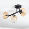 Chehalis ceiling light, globe light Amber, clear, 3-light sources