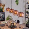Koyoto hanging light, globe light, pendant light clear, coppery, 4-light sources