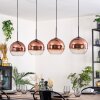 Koyoto hanging light, globe light, pendant light clear, coppery, 4-light sources