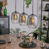 Apedo hanging light, pendant light clear, Smoke-coloured, 3-light sources