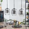 Apedo hanging light, pendant light clear, Smoke-coloured, 3-light sources