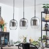 Apedo hanging light, pendant light clear, Smoke-coloured, 3-light sources