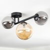 Chehalis ceiling light, globe light 23 cm Amber, Smoke-coloured, 3-light sources