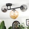 Chehalis ceiling light, globe light 23 cm Amber, Smoke-coloured, 3-light sources
