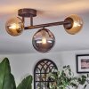 Chehalis ceiling light, globe light 23 cm Amber, Smoke-coloured, 3-light sources