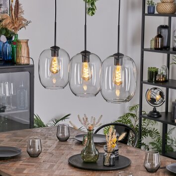 Apedo hanging light, pendant light clear, 3-light sources