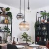 Koyoto hanging light, globe light, pendant light black, 3-light sources