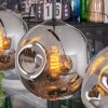 Ripoll hanging light, globe light, pendant light chrome, Smoke-coloured, 3-light sources