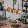 Ripoll hanging light, globe light, pendant light gold, clear, 3-light sources