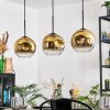 Ripoll hanging light, globe light, pendant light gold, clear, 3-light sources