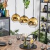 Ripoll hanging light, globe light, pendant light gold, clear, 3-light sources