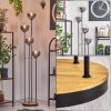 Gastor floor lamp Dark wood, black, 4-light sources