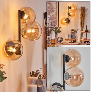 Chehalis globe light, wall light Amber, 3-light sources