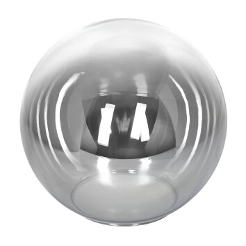 Lamp shade made of glass  Gastor replacement glass, spare part 20 cm clear, Smoke-coloured