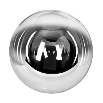 Glass lampshade  Gastor replacement glass, spare part 30 cm chrome, clear, Smoke-coloured