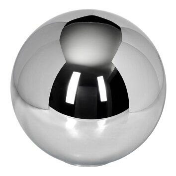 Glass lampshade  Gastor replacement glass, spare part 25 cm chrome, Smoke-coloured